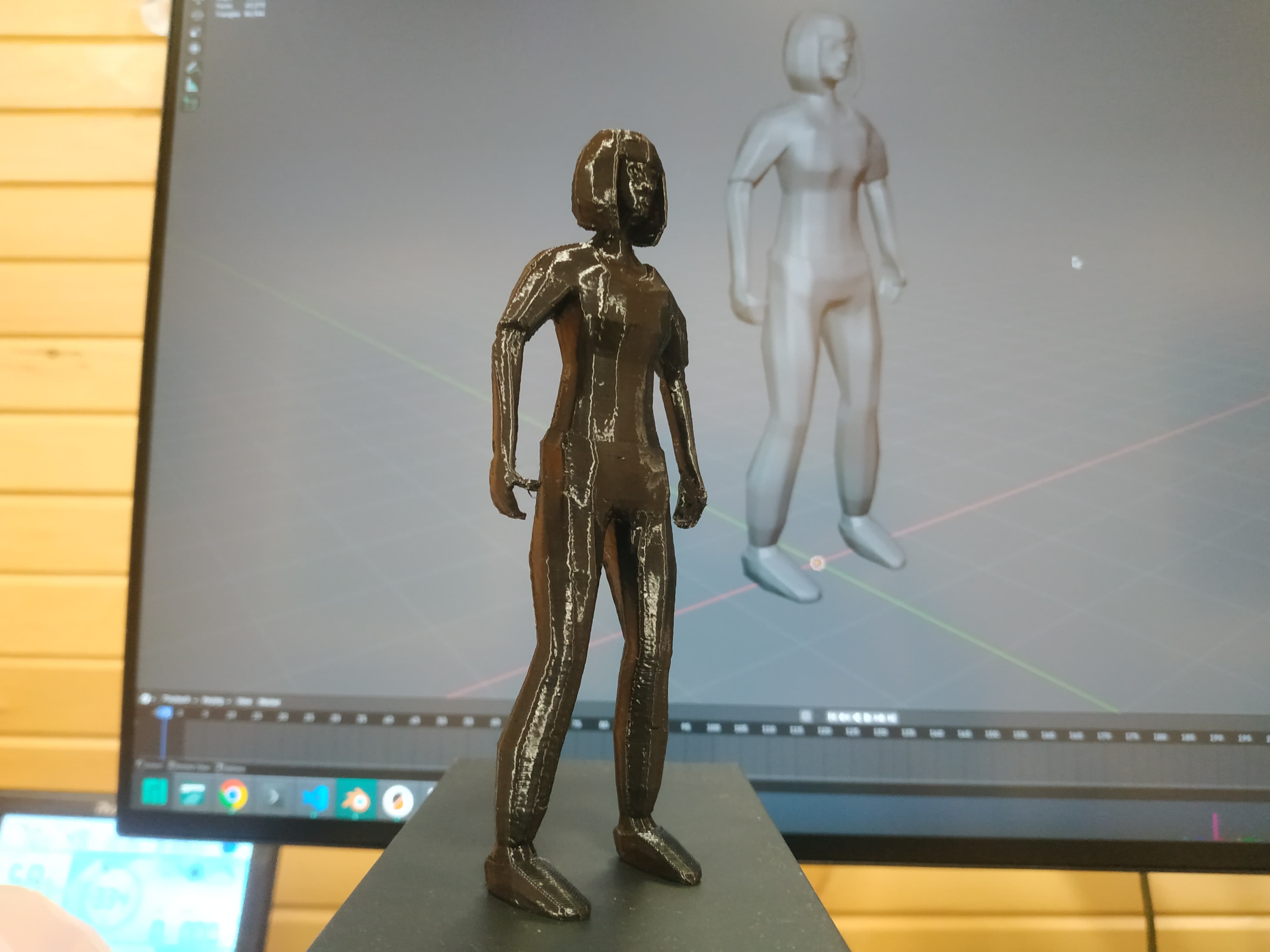 Low-Poly Female Character Figurine